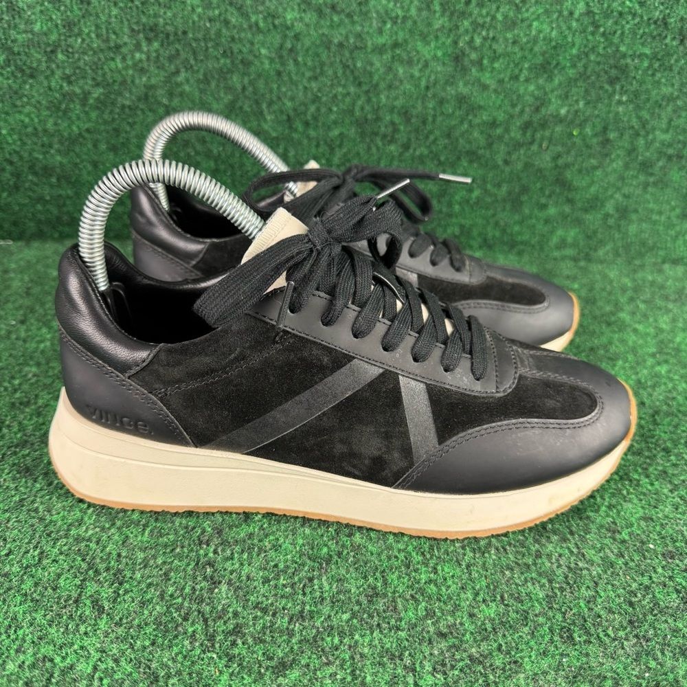 Vince Ohara Mixed Leather Oxford Runner Sneakers Black Size 6.5 Women’s